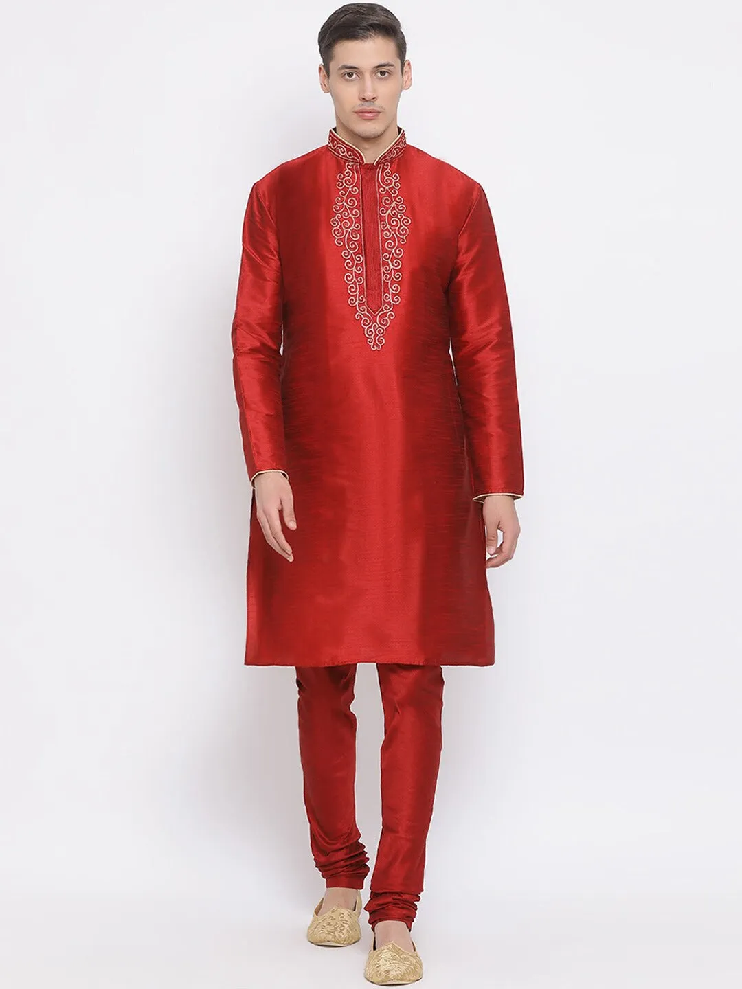 VASTRAMAY Maroon Kurta Pyjama Set