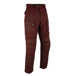 Warrior Gears® Men's Wax Cotton Waxed Motorcycle Trousers, Motorbike Riding Pants- OxBlood