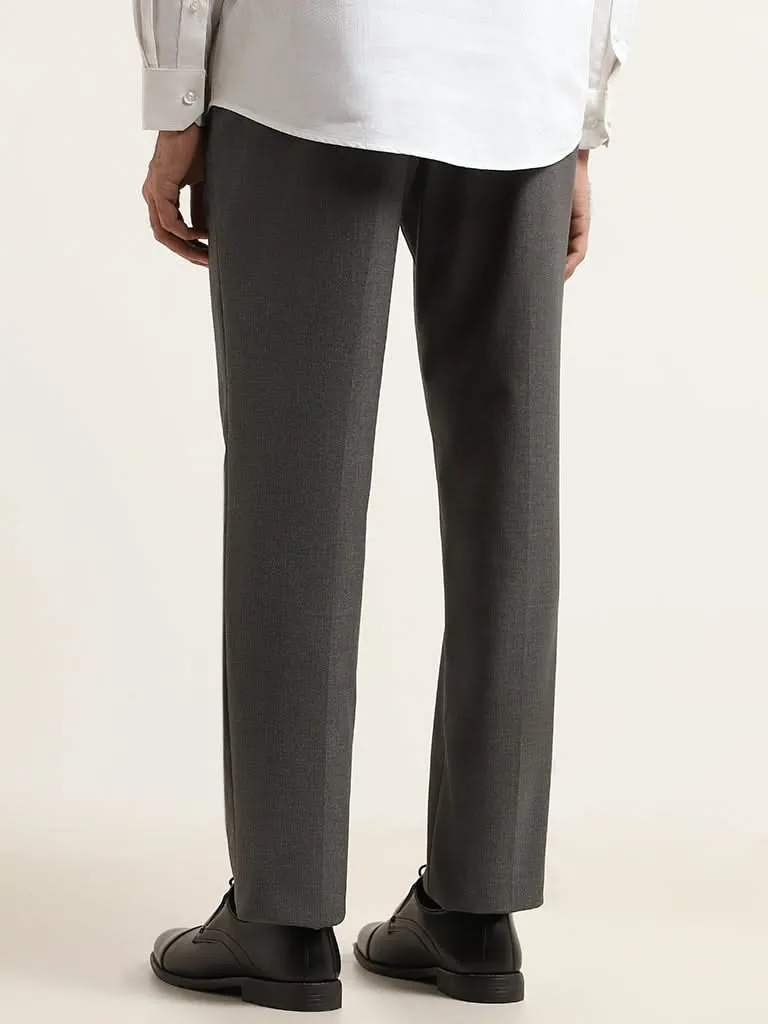 WES Formals Grey Relaxed Fit Trousers