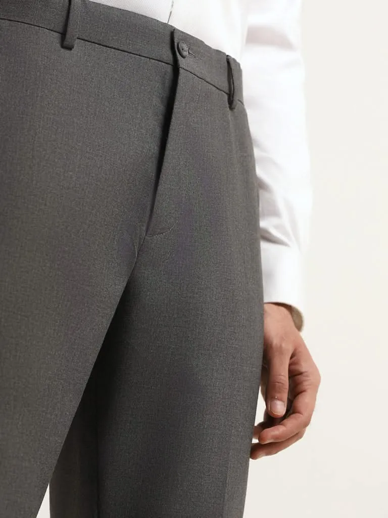 WES Formals Grey Relaxed Fit Trousers