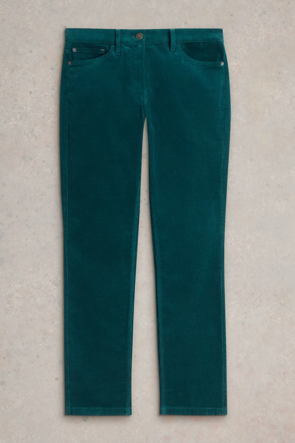 White Stuff Brooke Straight Cord Trouser in Dark Green