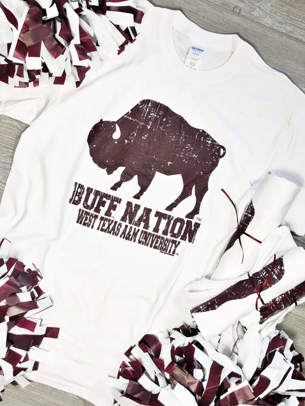 White WTAMU Buff Nation Tee