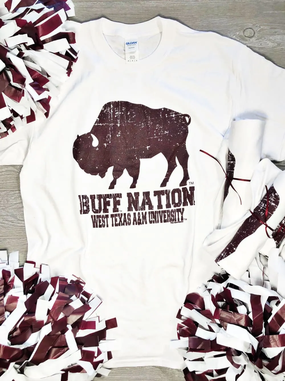 White WTAMU Buff Nation Tee