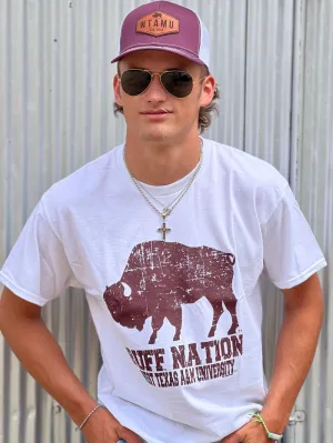 White WTAMU Buff Nation Tee