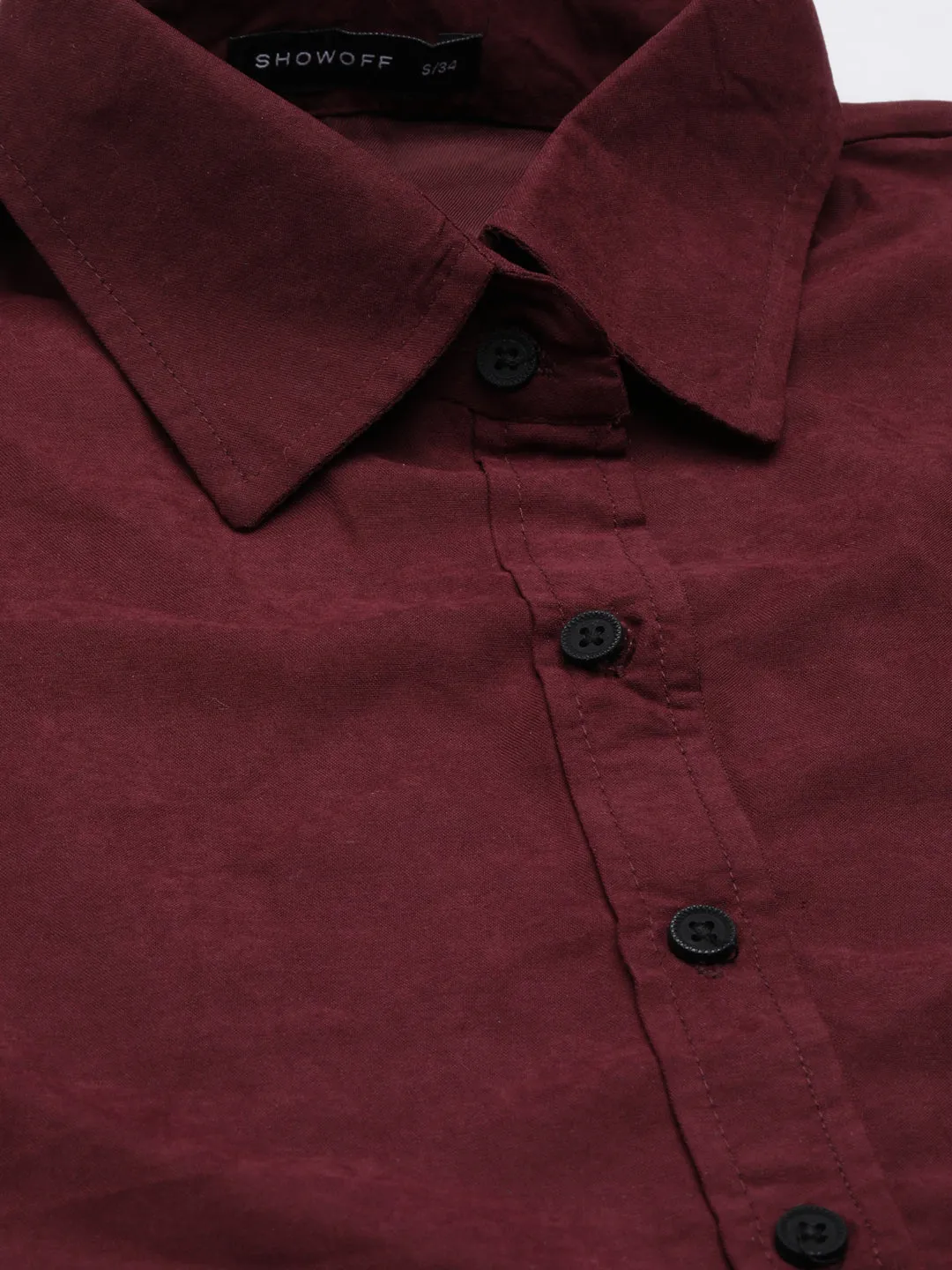 Women Maroon Solid Shirt