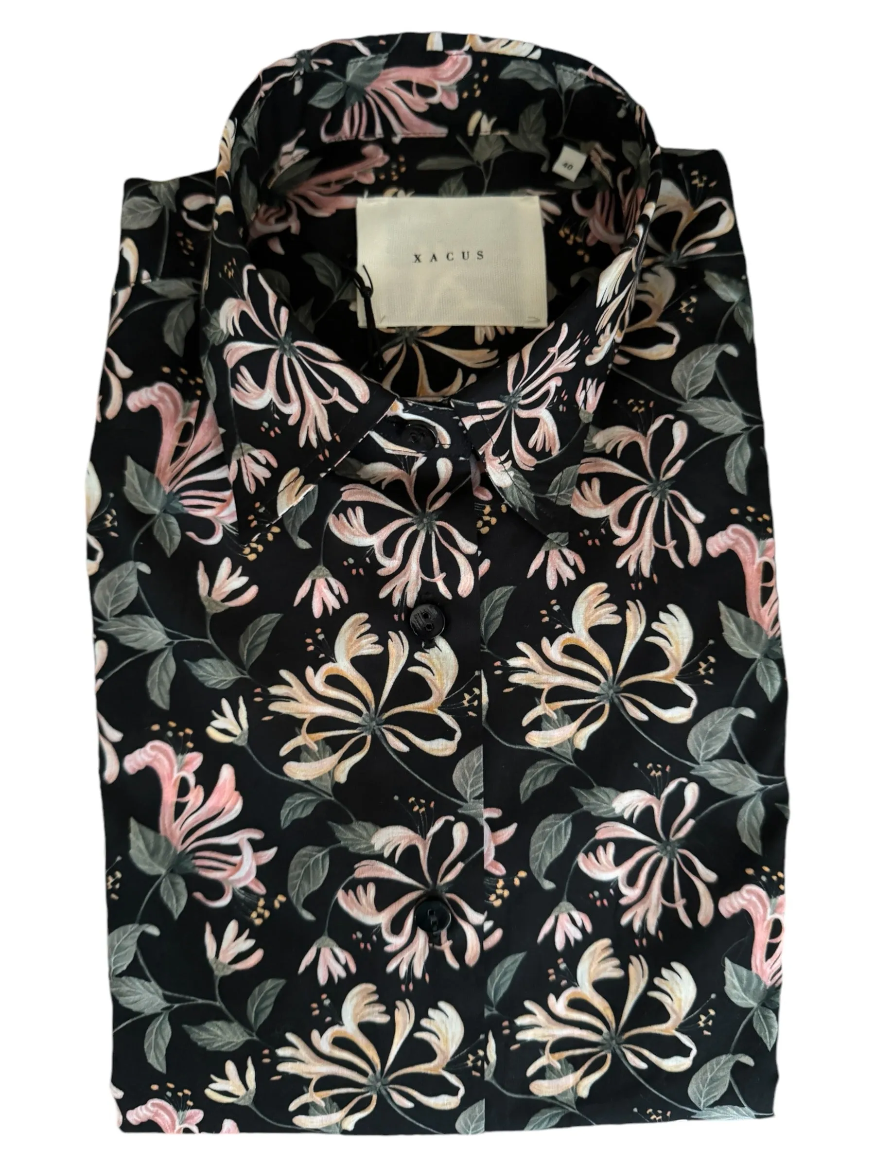 Xacus Women's Shirt - Black w/Pink Floral