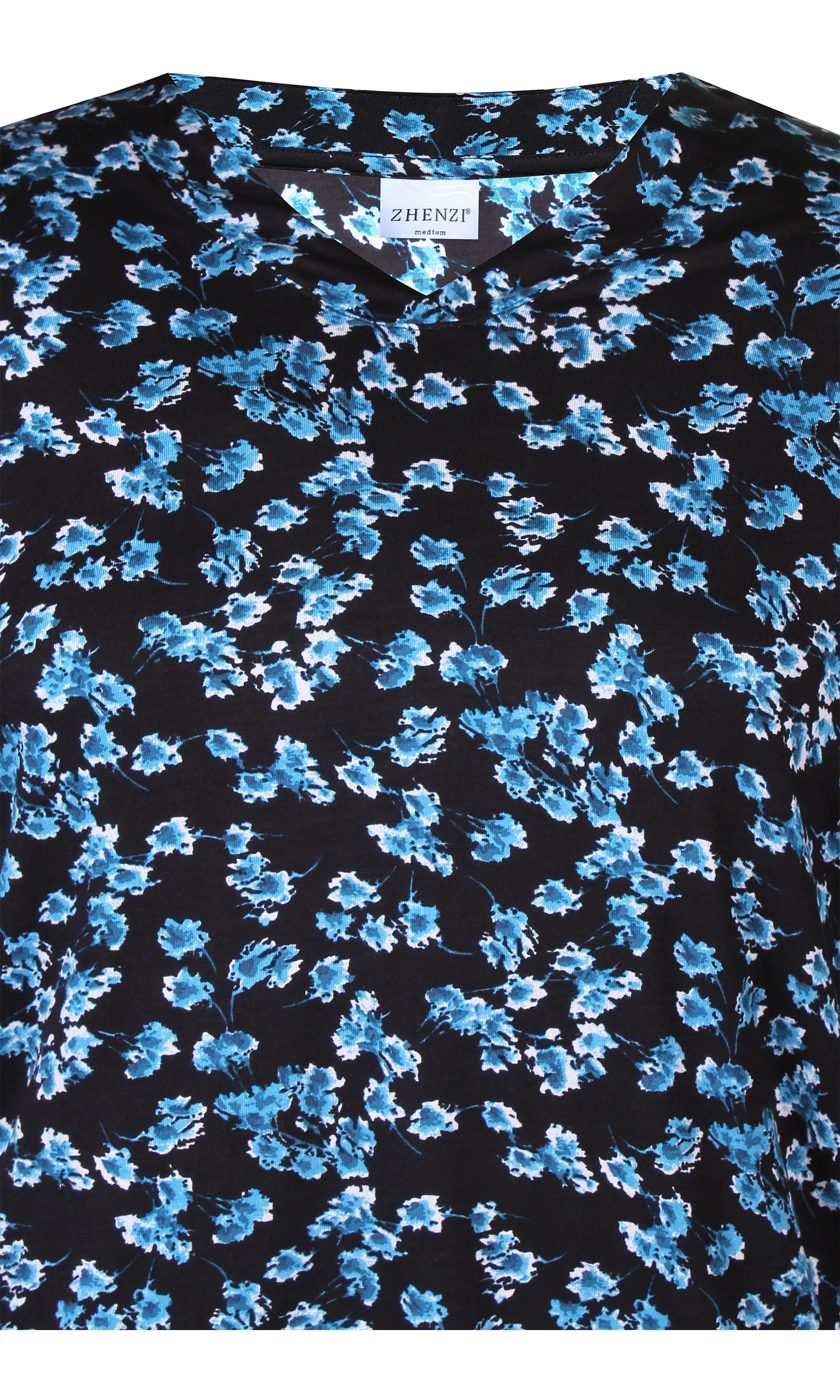 Zhenzi Sylva Blouse with Blue Flowers